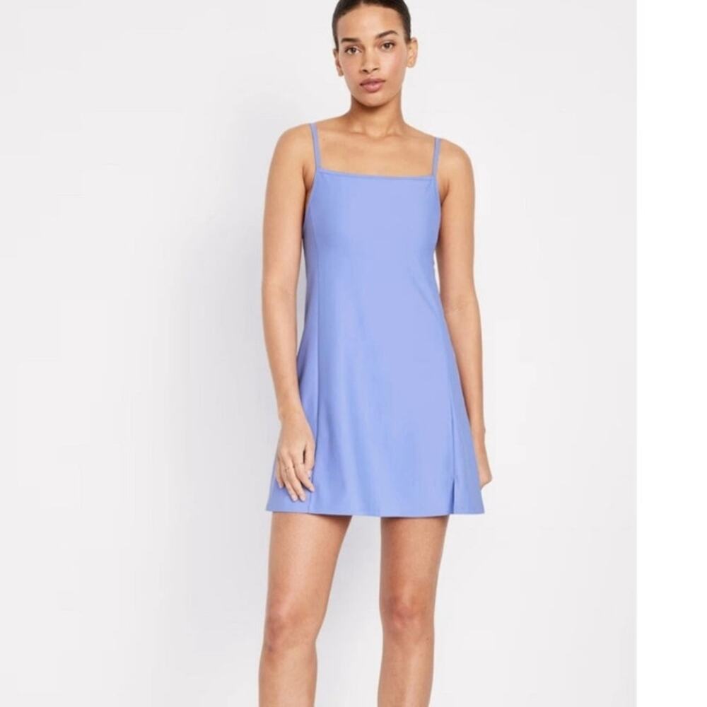 Old Navy Powder Blue Tennis Dress with shorts M Athetic Coastal Summer Beach NWT - Picture 3 of 16